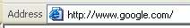 image of web browser address bar with address http://www.google.com